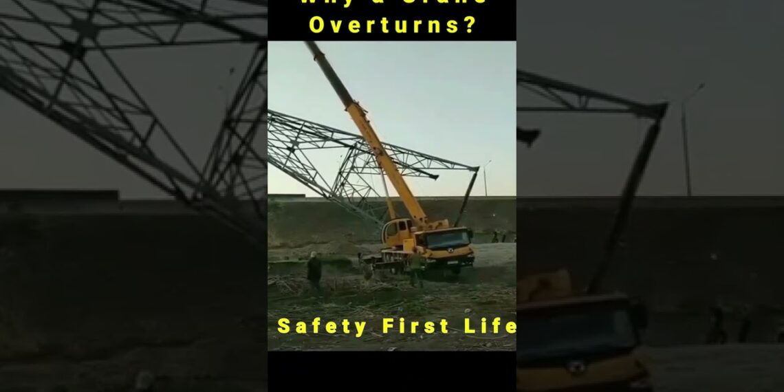 Crane overturning | Lifting Safety | Crane incidents #safetyfirstlife #shorts